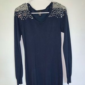 Navy blue colored Dress with sparkles